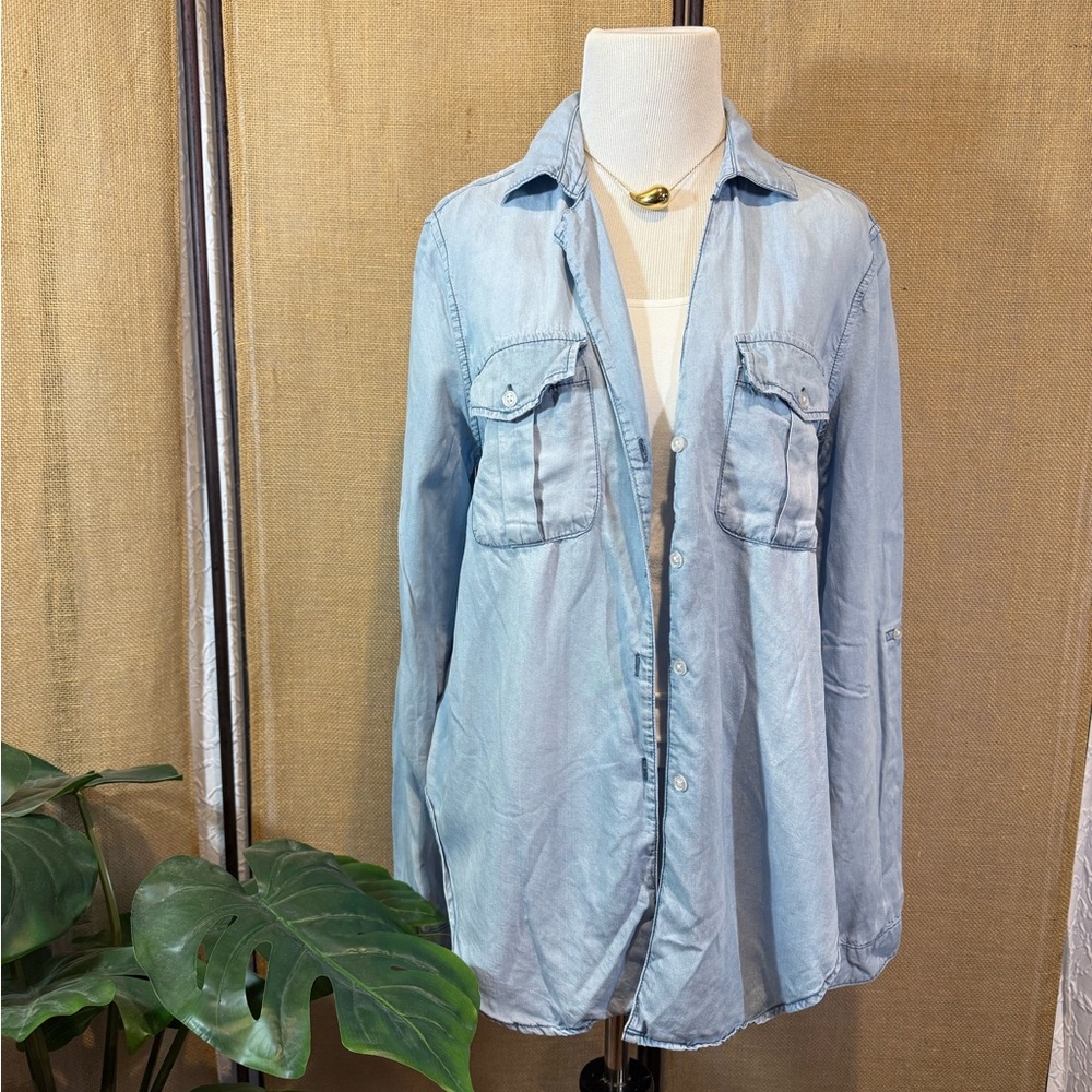 Thread & Supply Sky Blue Casual Shirt Large Size Long Sleeve